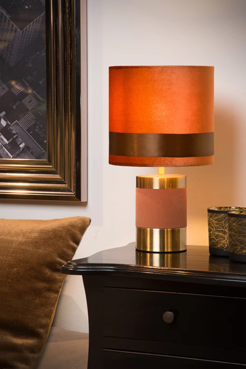 Lucide EXTRAVAGANZA FRIZZLE - Lampe de table - Ø 18 cm - 1xE14 - Brun - ambiance 2